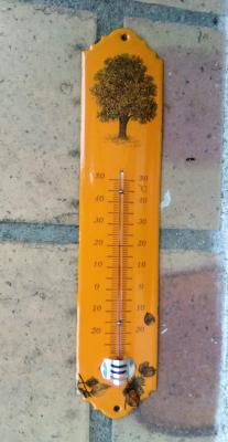 Thermomètre extérieur décoratif émaillé arbre d'automne 30 cm idéal pour le jardin
