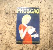 Magnet émaillé Café Phoscao: plaque émail ancienne publicité aimantée