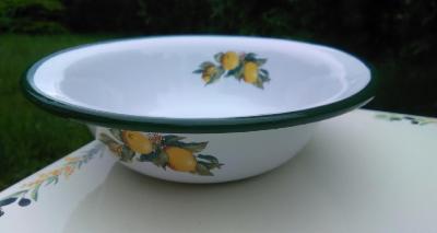 Coupelle émaillée citron 16cm: vaisselle émaillée déco Provence