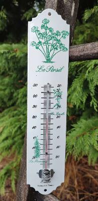 Thermomètre émaillé déco de jardin extérieur intérieur Persil 30 cm