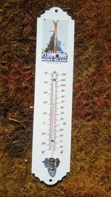 Thermomètre émaillé décoratif vintage Chamonix été hiver 30 cm