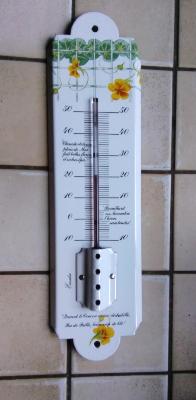 Thermomètre émaillé Jardin fleurs capucines Arémail Emalia: thermomètre extérieur 35 cm