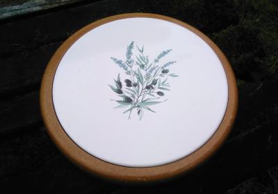 Dessous de plat émaillé déco Provence support bois