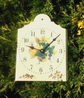 Horloge émaillée Vintage Fleurs Fruits émail véritable made in France