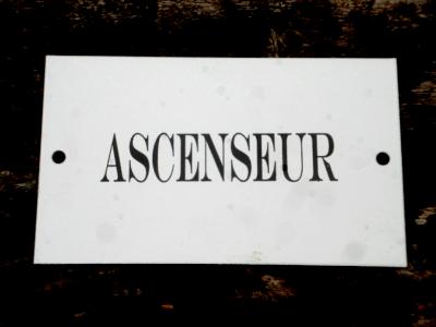 Plaque émaillée Ascenseur: plaque émail blanc décorative de qualité