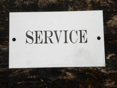 Plaque émaillée Service, plaque de porte émail blanc signalétique
