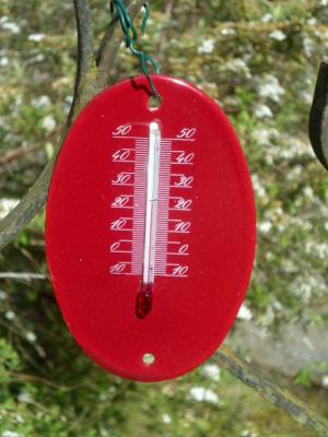 Thermomètre émaillé Bordeaux, thermomètre décoratif émail lumineux de marque