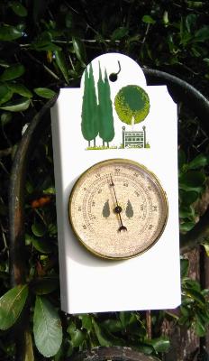 Thermomètre émaillé jardin à la française 100% made in France mouvement Barostar