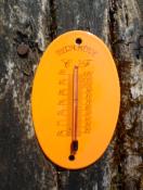 Thermomètre extérieur émaillé orange ovale Ar émail Emalia