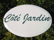 Grande plaque émaillée côté Jardin plaque de porte émaillée signalétique