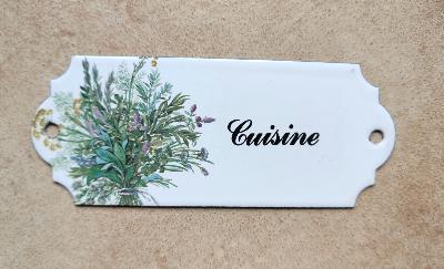 Plaque de porte émaillée fleurs en bouquet émail et cetera