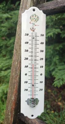 Thermomètre émaillé déco extérieure Montgolfière: thermomètre émail 25 cm