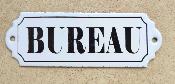 Plaque émaillée bureau, plaque authentique émail blanc affaire