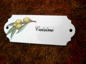 Plaque maille cuisine Olives vertes, plaque de porte vintage mail et cetera