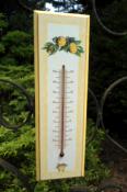 Thermomètre Citron bois 30 cm: thermomètre bois décoré thème Citrons