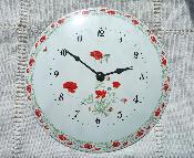 Horloge maille dco coquelicot bombe ronde made in France 28 cm
