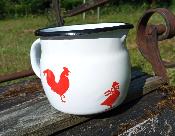 Pot à lait émail pot verseur Animaux déco vaisselle émaillée émail etc