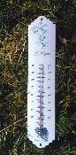 Thermomètre extérieur émaillé herbes de Provence câpre 30 cm