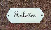 Plaque de porte Toilettes émaillée verte qualité émail véritable made in France