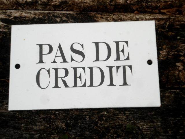 PLAQUE DE PORTE EMAILLEE " Pas de Crédit "  EMAIL 