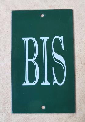 Petite plaque émaillée BIS vert numéro de maison émail et cetera