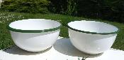 Saladier creux émail blanc 17 cm vaisselle émaillée lot de 2