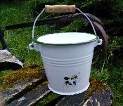 Petit seau émaillé Vache idée cuisine déco animaux émail et cetera