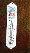 Thermomètre Ricqles émaillé ancienne publicité décoratif extérieur 30 cm