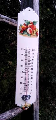 Thermomètre Fruits émaillé 30 cm Arémail Emalia: thermomètre extérieur fruit