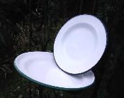 Assiette émaillée plat émaillé blancs vaisselle émaillée déco originale