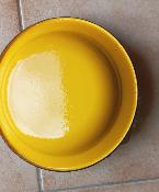 2 assiettes émaillées jaunes Banania vaisselle émaillée vintage