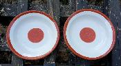 2 assiettes mailles pique-nique rouges cration originale Armail Emalia 