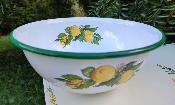 Grand saladier émaillé citron 27 cm: vaisselle émaillée décorée émail et cetera