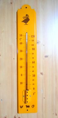 Plaque émaillée thermomètre orange Oie extérieur décoratif 