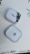 Petit beurrier service table porcelaine blanche émaillée décor Provence olives noires