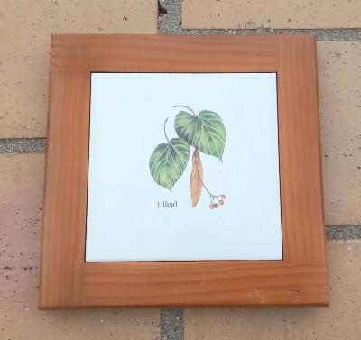 Dessous de plat émaillé Tilleul feuille arbre accessoire déco cuisine