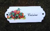 Plaque de porte Vintage cuisine maille bouquet de fruits