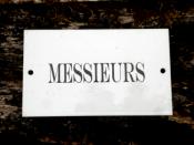 Plaque émaillée Messieurs plaque toilettes émail véritable de qualité