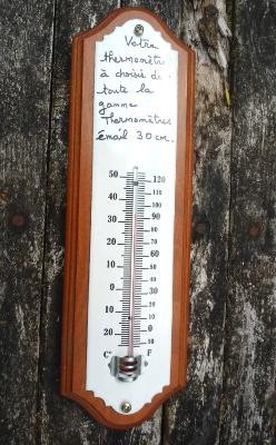 Thermomètre émaillé haut de gamme: bois massif clair pour thermomètre émaillé 30 cm au choix