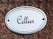 Plaque maille Cellier, plaque de porte dco vintage ovale