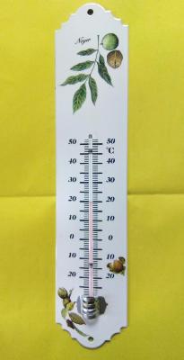 Thermomètre extérieur émaillé noyer arbre noix 30 cm Ar émail Emalia
