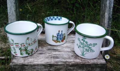 Mug émaillé lot 3 tasses émaillées diverses déco cuisine