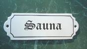 Plaque de porte Vintage émaillée Sauna, authentique émail blanc