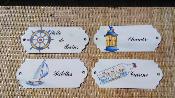 Plaques de porte mailles dco thme marin srie de 4