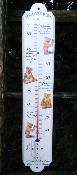 Grand Thermomètre extérieur décoratif émaillé Nounours 50 cm, idéal au jardin