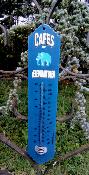 Thermomtre maill ancienne publicit cafs lphant bleu: thermomtre mail dcoratif 30 cm