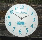 Horloge émaillée vintage bombée Belle jardinière cadran bleu turquoise