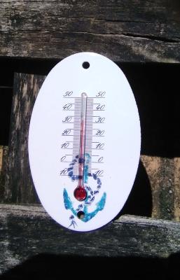 Petit thermomètre émaillé thème marin thermomètre émail extérieur intérieur