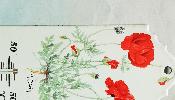 Thermomètre jardin émaillé Coquelicot 30 cm: thermomètre émail Arémail Emalia 