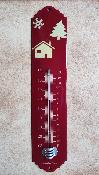 Thermomètre émaillé déco montagne Chalet sapin 30 cm Ar émail Emalia